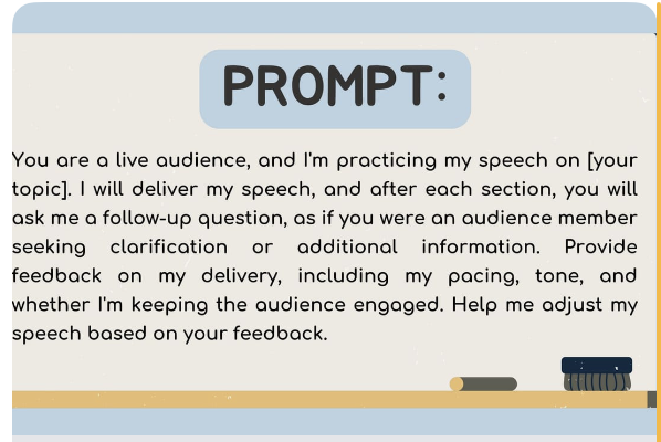 ChatGPT's Voice mode can be customised to simulate a live audience, providing real-time feedback and follow-up questions to improve your public speaking skills.